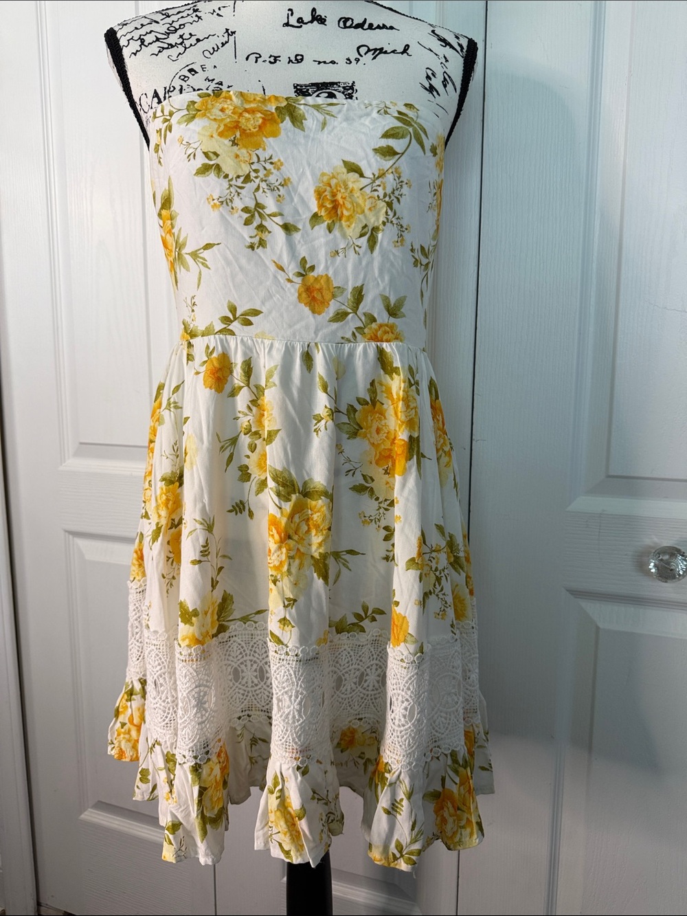 Altar'd State White and Yellow Floral Girls' Dress